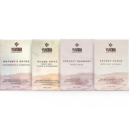 Handmade Women’s Body Soaps 5 OZ Pack of 4 – Long-Lasting Natural Bar Soap – Luxurious Aromatherapy Scents – Moisturizing Herbal Skincare – Gift Set – The Pure Balance