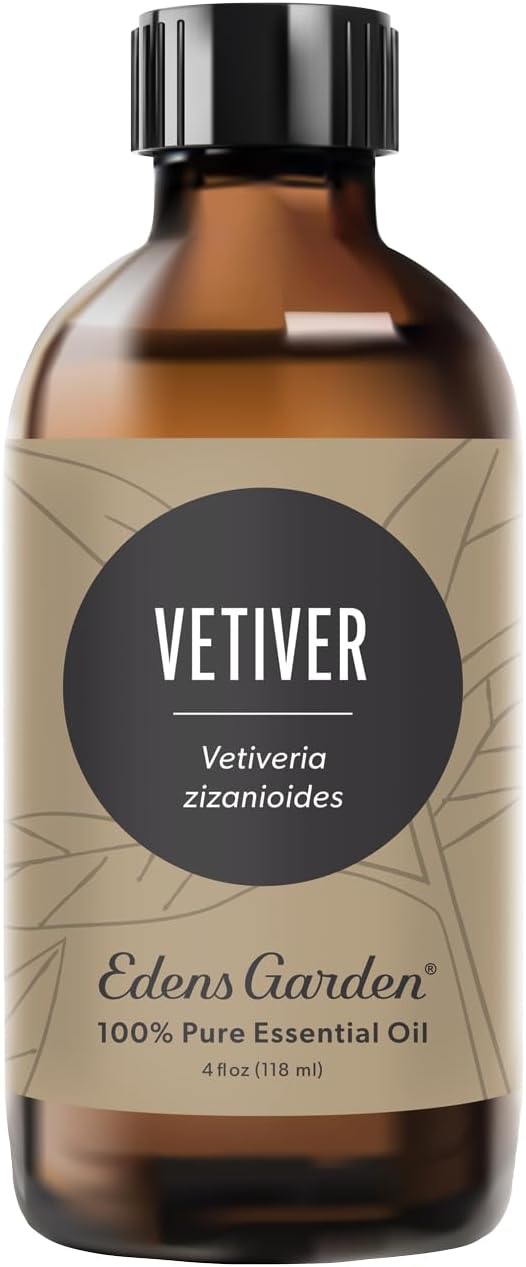 Edens Garden Vetiver Essential Oil- 100% Pure Premium Grade, Undiluted, Natural, Therapeutic, Aromatherapy, The Best for Diffuser, Skin, Humidifiers, Kid Safe 118 ml (4 fl oz)