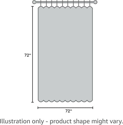 MitoVilla White Modern Fabric Shower Curtain, Farmhouse Waves Cloth Shower Curtains for Neutral Hotel Bathroom Decor, 3D Geometric Embossed Textured, Waterproof & Wrinkle Resistant, 72 x 72