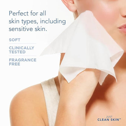 Dry Face Towels 50 Count | 10" x 11.5" Extra Large Disposable Dry Wipes | Plant-Based Viscose, 100% USDA Biobased | Makeup Remover Face Wipes | Ultra Soft Towelettes for Sensitive Skin
