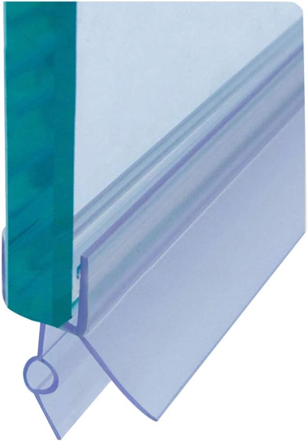 Frameless Shower Door Bottom Seal with Drip Rail for 1/2"(12mm) Glass, Length 27.5"/0.7m, Glass Door Sweep Stop Shower Leaking
