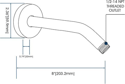 10 Inch Shower Arm with Flange and Stabilizer Bracket, Wall Mounted Shower Pipe Arm 304 Stainless Steel For Fixed Shower Head & Handheld Showerhead, Oil Rubbed Bronze