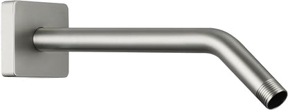 G-Promise All Metal 10-Inch Shower Arm with Flange, Wall-Mounted Stainless Steel Shower Pipe Replacement for Fixed and Handheld Shower Heads, Brushed Nickel