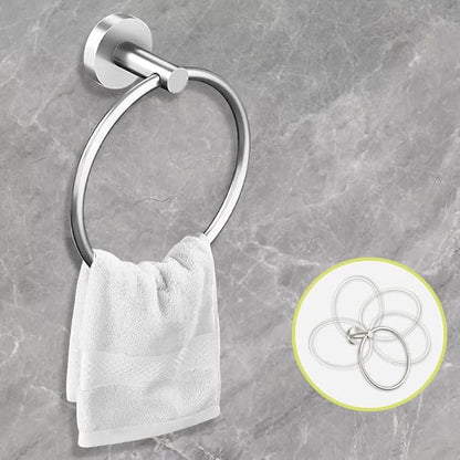 Cilee 10 Piece Brushed Nickel Bathroom Accessories Set, 16 inch Brushed Nickel Bathroon Hardware Set Towel Bar Ring Toilet Paper Holder Robe Towel Hook SUS304 Stainless Steel