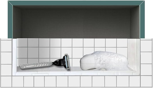 Shower Niche Insert Tile Ready, Recessed Wall Niche, Shower Inserts Kit for Bathroom Wall, Recessed Shelf Insert, Lightweight, Grid Surface for Easy Tile Application, Small Rectangle, 14x8 Inches