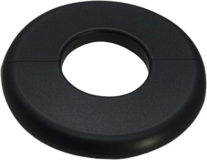 Wall Split Flange 1 Piece, Pipe Cover Decoration Fit 1.1 inch Outer Diameter Pipe, ABS Round Self-Adhesive Escutcheon Plate, Buckles Design Split Plumbing Cover Plates, Black (28mm)