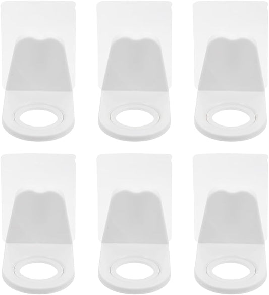 10Pcs Adhesive Hook Rack Multi-Purpose Storage Rack Wall-Mounted Shower Gel Bottle Holder White Hole-Free Bathroom Hook for Shower and Kitchen Use
