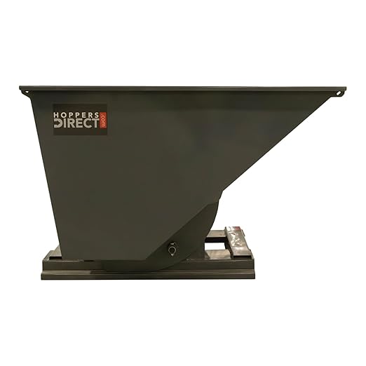 Heavy Duty Self-Dumping Hopper, 2 cu yd Tall, 6000 lb Capacity, 70.331"x60"x47.31", Gray