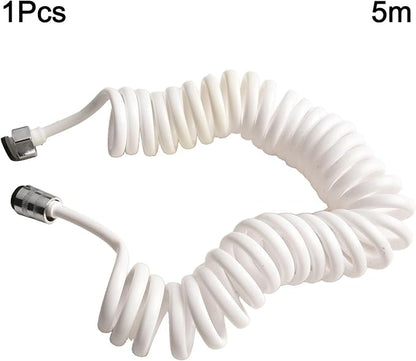 Spring Flexible Shower Hose, Bathroom Spiral Flexible Telescopic Shower Hose Spring Replacement Shower Hose for Toilet Faucet, Bidet Sprayer(300cm White)