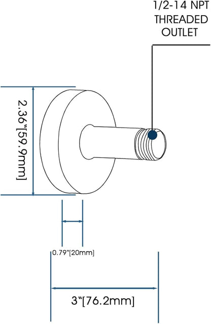 3 Inch Shower Arm with Flange and Stabilizer Bracket, Ceiling Mount Replacement Rain Shower Head 304 Stainless Steel Straight Arm For Fixed Shower Head, Matte Black