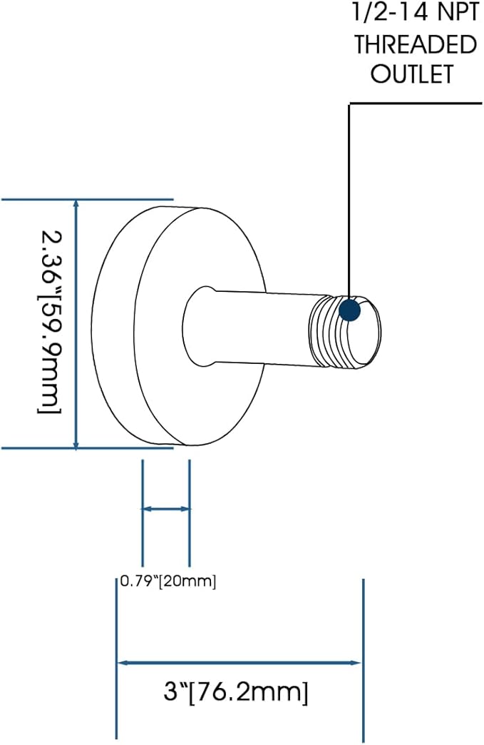 3 Inch Shower Arm with Flange and Stabilizer Bracket, Ceiling Mount Replacement Rain Shower Head 304 Stainless Steel Straight Arm For Fixed Shower Head, Chrome