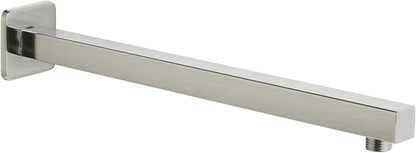 Voolan 20" Square Shower Arm with Flange and Teflon Tape, Extension Shower Head Arm for Bathroom Fixed Shower Head, Solid Stainless Steel, Wall Mounted (Brushed Nickel)
