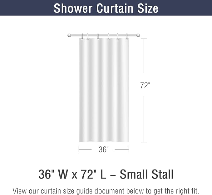 Gibelle Small Stall Shower Curtain, Narrow Half 3D Embossed Textured White Fabric Shower Curtain, Modern Farmhouse Chic Soft Cloth Bathroom Curtains Shower Set with Hooks (White, 36" W x 72" L)