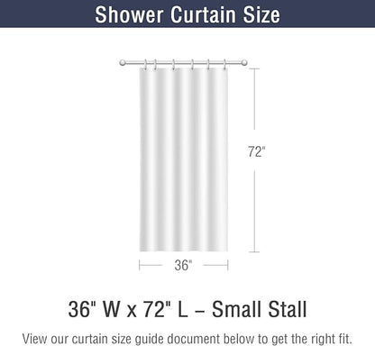 Gibelle Small Stall Shower Curtain, Narrow Half 3D Embossed Textured White Fabric Shower Curtain, Modern Farmhouse Chic Soft Cloth Bathroom Curtains Shower Set with Hooks (White, 36" W x 72" L)