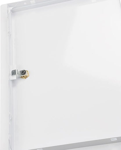 10" x 14" Lockable White Metal Access Door. Service Shaft Panel with Key for Plumbing, Electricity, Heating, Alarm. Bathroom Access Hole Cover