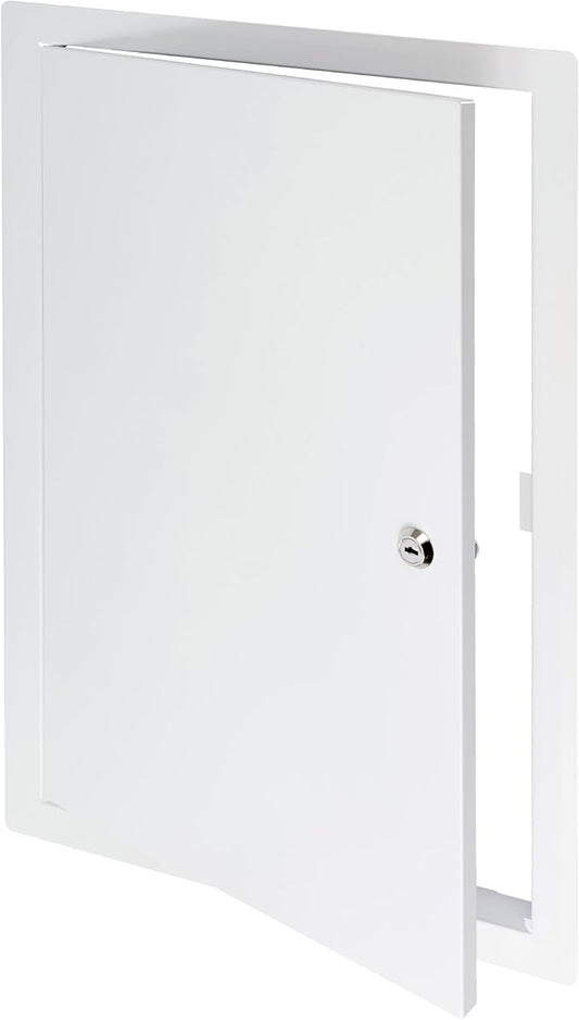 12" x 20" Lockable White Metal Access Panel. Service Shaft Door Panel with Key. Plumbing, Electricity, Heating, Alarm Wall Access Panel for Drywall. Bathroom Services Access Hole Cover.