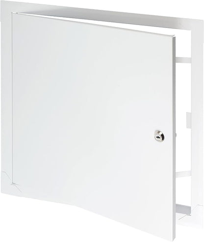 16" x 16" Lockable White Metal Access Panel. Service Shaft Door Panel with Key. Plumbing, Electricity, Heating, Alarm Wall Access Panel for Drywall. Bathroom Services Access Hole Cover.