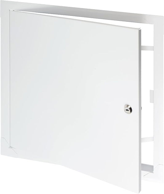 16" x 16" Lockable White Metal Access Panel. Service Shaft Door Panel with Key. Plumbing, Electricity, Heating, Alarm Wall Access Panel for Drywall. Bathroom Services Access Hole Cover.