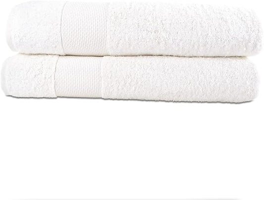 Hencely Bath Sheet Set of 2 - (35x64 Inches) - Luxury Extra Large Oversized Towels, 100% Cotton - Quick Dry, Highly Absorbent, Super Soft - Ideal for Spa, Hotel, Bathroom - (Bath Sheets 2 Pack, White)