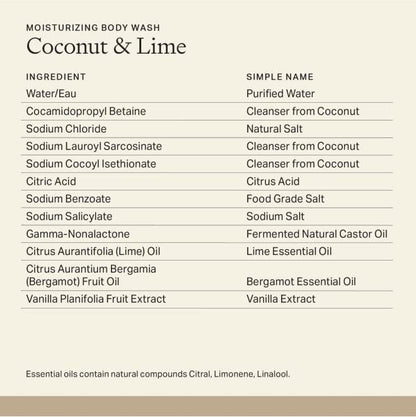 Each & Every Sensitive Skin Body Wash for Women & Men - Coconut & Lime - Moisturizing All Natural Body Wash & Shower Gel in Recyclable Packaging - Paraben, Sulfate & Cruelty-Free (10 Fl Oz)