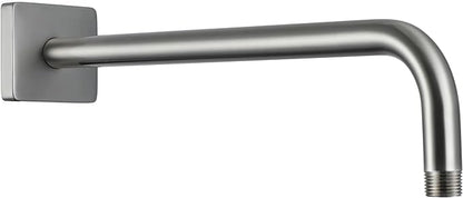 G-Promise All Metal 15.2-Inch Shower Arm with Flange, Wall-Mounted Stainless Steel 90 Degree Shower Extension Pipe Replacement for Fixed Shower Heads, Brushed Nickel
