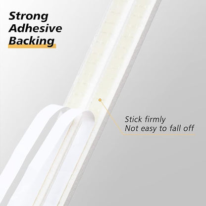 SUNMON Weather Stripping Door Seal Strip, 33Feet (10M) D-Type Soundproofing, Self Adhesive Foam Weatherstrip for Door and Window (White)