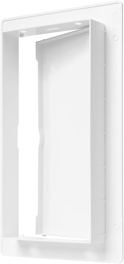 4" x 8" White Plastic Access Panel. Service Shaft Door Panel. Plumbing, Electricity, Heating, Alarm Wall Access Panel for Drywall. Bathroom Services Access Hole Cover.