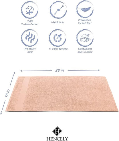 Hencely Luxury Hand Towel - Set of 2 (16x28 Inches) - Soft Turkish Cotton, Absorbent, Quick-Drying Face, Body, Kitchen, and Bathroom Towel (Hand Towels 2 Pack, Peach)