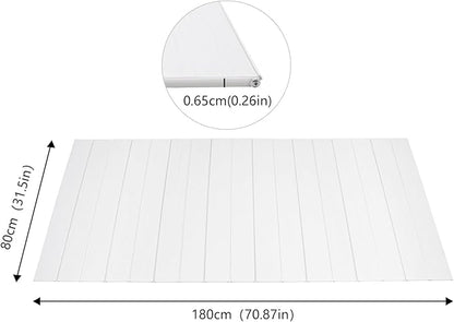 Bathtub Cover 70.8" x 31.5" Folding PVC Bathtub Cover Adjustable Anti-dust Shutter Bath Lid Insulation Bathtub Tray for Most Tubs in Home, Bathroom, Spa (White)