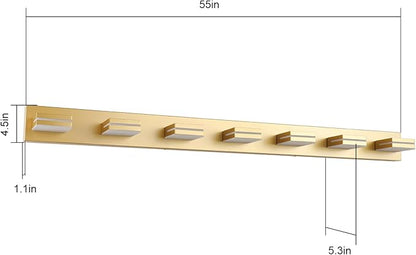 SineRise LED Modern Bathroom Vanity Light Fixtures (7-Light, 55-Inch, Dimmable), Gold Modern Acrylic Bathroom Wall Lighting Fixtures Over Mirror (Cool White 6000K)