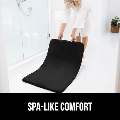GORILLA GRIP Memory Foam Bath Mat, Soft Absorbent Velvet Bathroom Mats, Durable Dots on Underside, Machine Washable Bathmat, Carpet Rug Room Decor for Shower Tub Floor RV, 36x24 Rugs, Black
