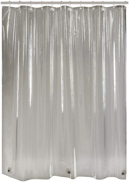 AmazerBath Extra Long Shower Curtain Liner, Clear Black Shower Liner 84 Inches Long, 72x84 Plastic Shower Curtain Liners, Cute Tall Shower Liner, PEVA Bathroom Shower Curtain Liners & 3 Magnets
