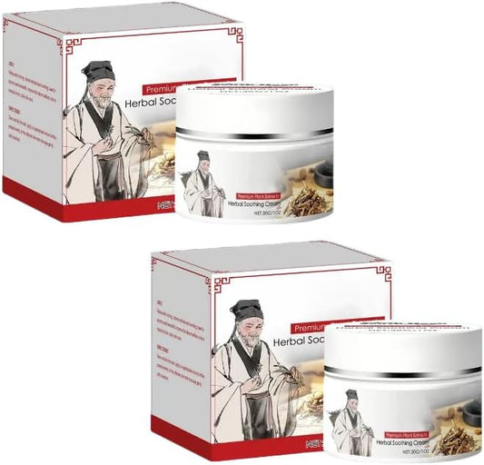 Herbal Body Care Cream - Relieves Dry and Tight Skin, Soothing Skin | Relieves Itching, Rich in Menthol | 1 FL oz (2Pcs)