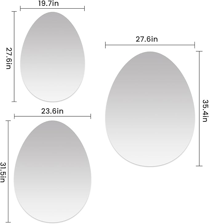 VASUHOME Drop Frameless Bathroom Mirror, 24 x 32 Inch Wall Vanity Mirror, Large Wall Mounted Mirrors for Bathroom, Living Room, Bedroom