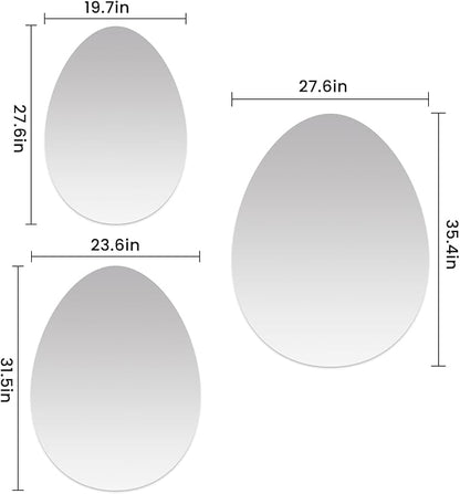 VASUHOME Drop Frameless Bathroom Mirror, 24 x 32 Inch Wall Vanity Mirror, Large Wall Mounted Mirrors for Bathroom, Living Room, Bedroom