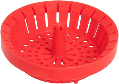 Kitchen Sink Strainer 3.25" - Dripsie Anti-Clog Food Catcher, Flexible Drain Basket, Dishwasher Safe, Standard Fit, Made in USA (1-Pack Red)