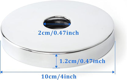 4 Inch Shower Arm Flange Oversized Plumbing Cover Plates, Universal Extra Large Replacement Escutcheon Cover Plate for Covering Gaps, Holes, Fits All Standard 1/2" Pipes, Chrome（1 PACK）