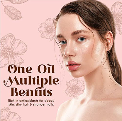 BEAUTE DE PROVENCE Multi-Use Oil for Face, Body and Hair - Organic Blend of Apricot, Vitamin E and Sweet Almond Oil Moisturizer for Dry Skin, Rose Petals, Bergamot Essential Oil - 4 Fl Oz
