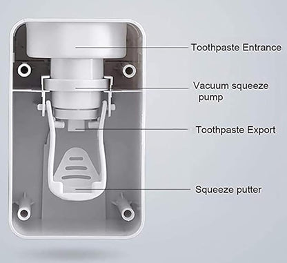 Automatic Toothpaste Dispenser for Kids, 2 PCS Toothpaste Squeezer for Kids & Family Shower Decor, is Wall Mounted Bathroom Accessories Organizer (Grey, 2PACK)