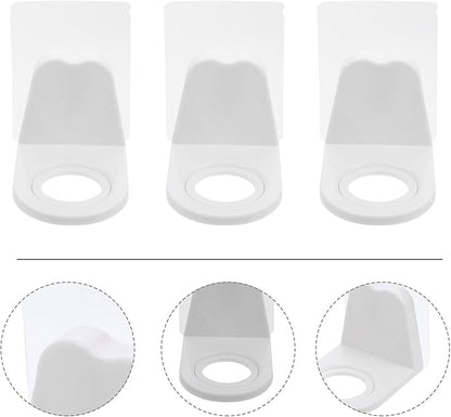 10Pcs Adhesive Hook Rack Multi-Purpose Storage Rack Wall-Mounted Shower Gel Bottle Holder White Hole-Free Bathroom Hook for Shower and Kitchen Use