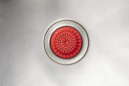 Kitchen Sink Strainer 3.25" - Dripsie Anti-Clog Food Catcher, Flexible Drain Basket, Dishwasher Safe, Standard Fit, Made in USA (1-Pack Red)