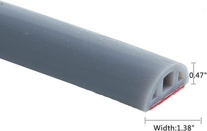 Bathroom Foldable Block water Stopper sealing strip shower threshold dam Self-adhesive silicone shower barrier (66 Inch-Gery)