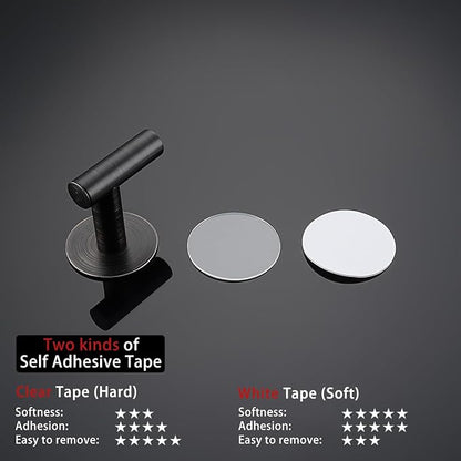 JQK Self Adhesive Towel Hook Bronze, No Drill Stick on Coat Robe Clothes Wall Hook for Bathroom Kitchen Garage 4 Pack, 304 Stainless Steel Oil Rubbed Bronze, ATH110-ORB-P4