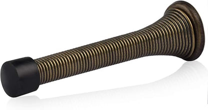 HOMOTEK 36 Pack Spring Door Stopper with Rubber Bumper 3-1/8" Flexible Spring Heavy Duty Wall Door Stop Low Mounted Door Bumper for Home (Antique Brass)