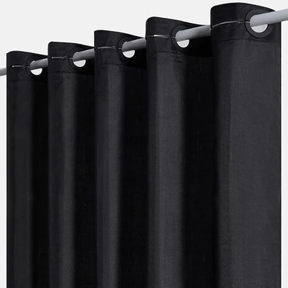 Furlinic No Hook Extra Long Shower Curtain 96 Length,Polyester Cloth Fabric Bathroom Curtain with 10 Built-in Grommets,Waterproof & Machine Washable,78 x 96 Inch