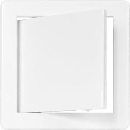 6" x 6" White Plastic Access Panel. Service Shaft Door Panel. Plumbing, Electricity, Heating, Alarm Wall Access Panel for Drywall. Bathroom Services Access Hole Cover. (6" x 6")