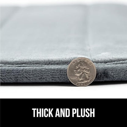 GORILLA GRIP Memory Foam Bath Mat, Soft Absorbent US Designed Bathroom Rug, Gripping Dots Machine Washable Bathmat, Cushioned Floor Mats, Shower Sink Rugs Room Décor Accessories, 60x24 Graphite Gray