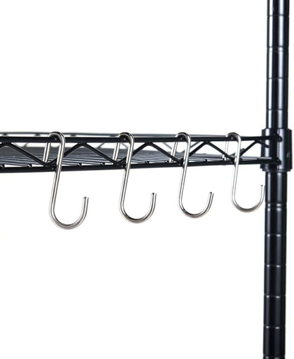 5 Tier Storage Racks Shelving, Heavy Steel Pantry Shelves, Adjustable Wire Shelving Rack, Suitable for Garage, Kitchen, Bathroom, Office, 24" W x 13" D x 59" H, Black