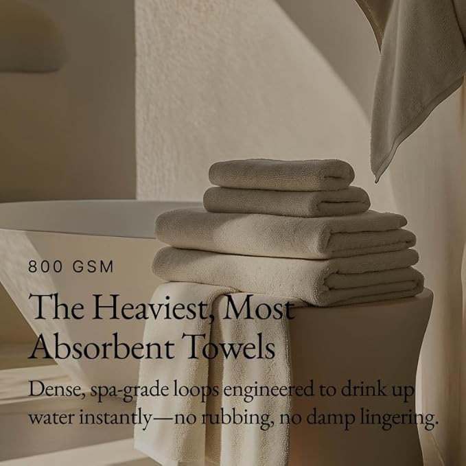Italic Ultraplush 100% Australian Cotton Hand Towels - Set of 2 Luxury Hand Towels, Ultra Soft and Highly Absorbent 800GSM Towels for Bathroom,Shower, Hotel, and Spa (Sand)