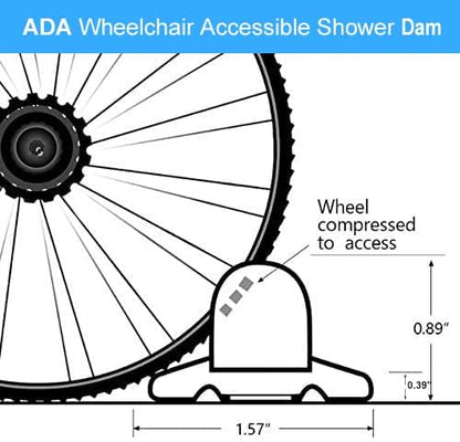 Duzzy 118 Inch Collapsible Shower Threshold Water Dam, Ideal for Wheelchair Accessible, Suitable for Accessibility ADA Handicap Showers